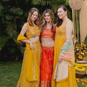 Mustard yellow lengha choli for mehendi, Indian wedding